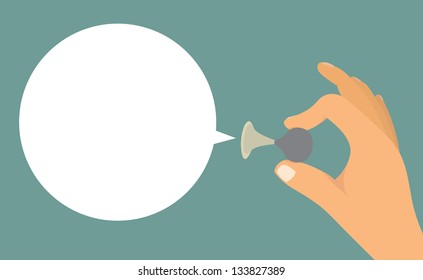 Pressing a horn with copy space