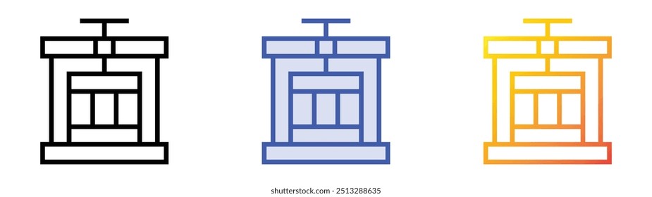 pressing icon. Linear, Blue Fill and Gradient Style Design Isolated On White Background