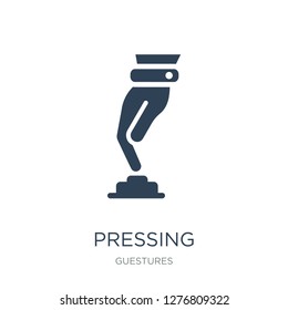 pressing icon vector on white background, pressing trendy filled icons from Guestures collection, pressing vector illustration