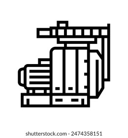 pressing wood pellets line icon vector. pressing wood pellets sign. isolated contour symbol black illustration