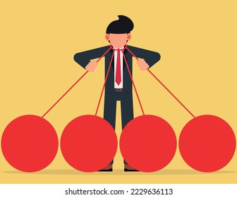 Pressure and anxiety at work. Entrepreneurs or business people with burdens and problems
