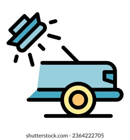 Pressure cleaning icon outline vector. Car wash. Clean foam color flat