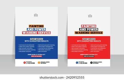 pressure cleaning and power washing painting flyer template