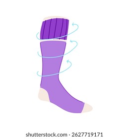 pressure compression socks cartoon. relief pain, travel medical, athletic running pressure compression socks sign. isolated symbol vector illustration