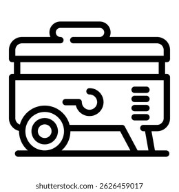 Druckkompressorsymbol. Umrisslinie Druckkompressor, Vektorsymbol für Webdesign, einzeln auf weißem Hintergrund