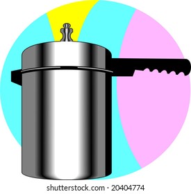 pressure cooker and designed background	