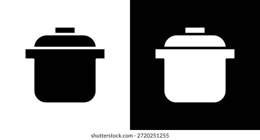 pressure cooker icon black flat pictogram. For graphic and web design.
