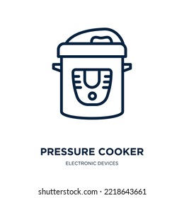 pressure cooker icon from electronic devices collection. Thin linear pressure cooker, utensil, equipment outline icon isolated on white background. Line vector pressure cooker sign, symbol for web and