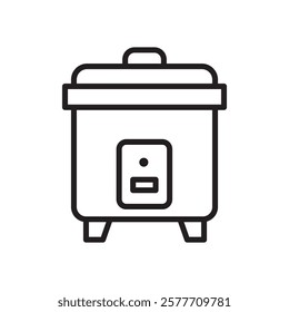 pressure cooker icon Flat simple outline
