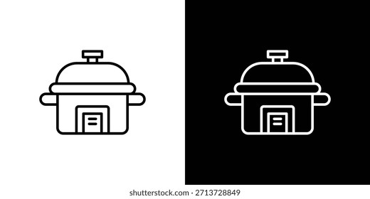 Druck-Herd-Symbol, Umriss-Vektorzeichen, Logo-Design herunterladen