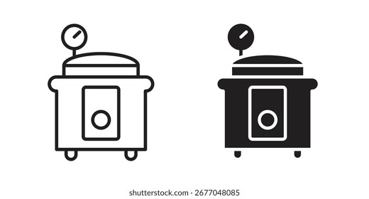 druckkocher symbol set line art und glyph design. EPS10