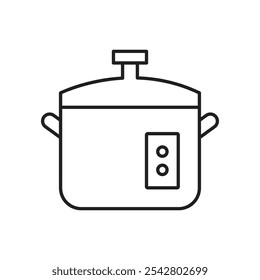 Pressure cooker icon simple black line style.