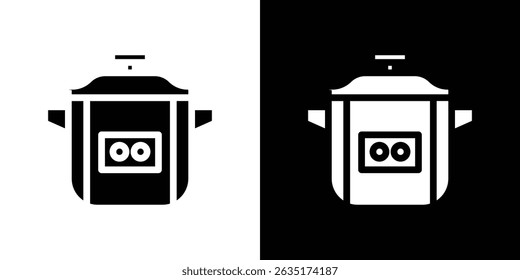 ícone da panela de pressão em estilo de design moderno plano sólido.