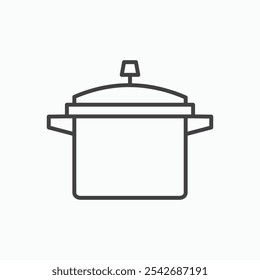 Pressure cooker icon in thin black lines