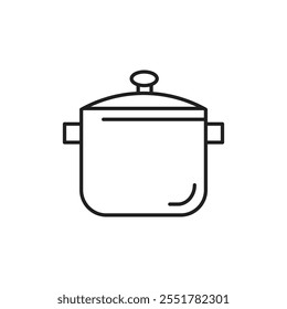 Pressure cooker icon Thin isolated logo