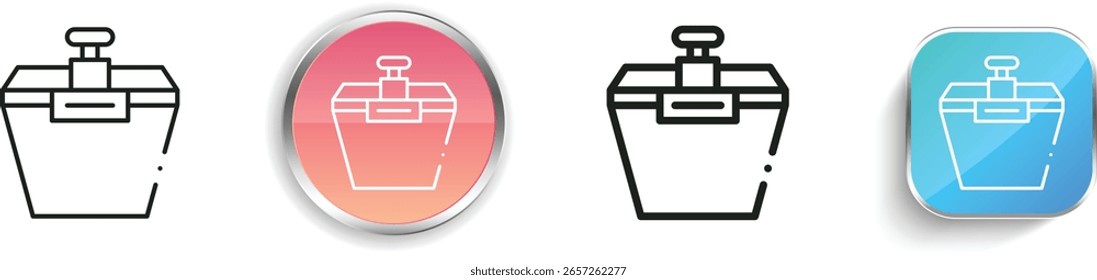Druckkochsymbol. Design mit dünnen Linien, regelmäßigen Linien und Schaltflächen einzeln auf weißem Hintergrund