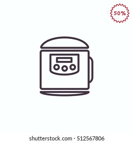  Pressure cooker Icon Vector.