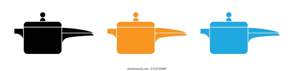 Symbol für Druckkochtopf. Druckkocher Symbol Vektor Design Vorlage einfach und sauber. Versiegeltes Schiff Hochdruck Dampf Lebensmittel Kochtopf Vektor Kunst Illustration.  