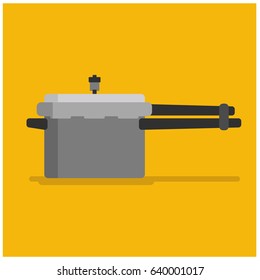 Pressure Cooker Illustration in Flat Style Design