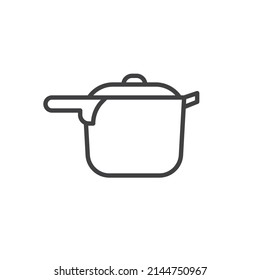 Icono de línea de la olla de presión. signo de estilo lineal para concepto móvil y diseño web. Icono vectorial del contorno de la olla de cocina. Símbolo, ilustración del logotipo. Gráficos vectoriales