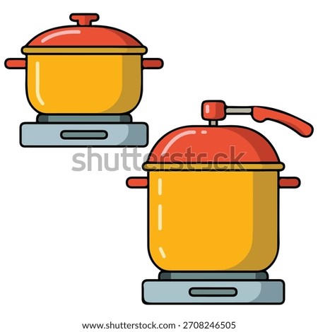 Pressure cooker vector colored icon multicolored design isolated on white background