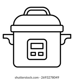 Druckkochtopf-Vektorsymbol - Symbol für Kochausrüstung