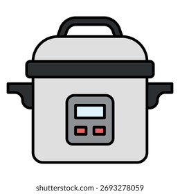 Druckkochtopf-Vektorsymbol - Symbol für Kochausrüstung