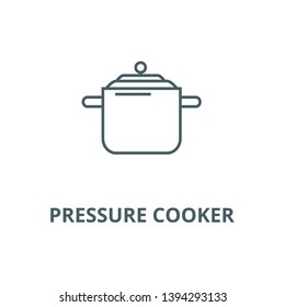 Pressure cooker,thermo pot  vector line icon, linear concept, outline sign, symbol