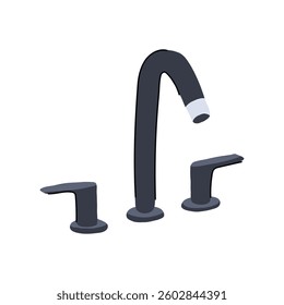 pressure faucet low flow cartoon. efficient conservation, valve handle, spout bathroom pressure faucet low flow sign. isolated symbol vector illustration