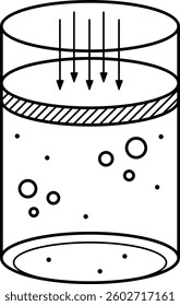 Pressure force. Vector outline icon.