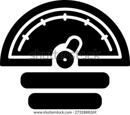 Pressure Gauge Glyph Vector Icon Design