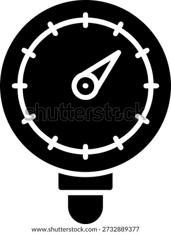 Pressure Gauge Glyph Vector Icon Design