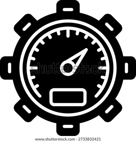 Pressure Gauge Glyph Vector Icon Design