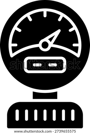 Pressure Gauge Glyph Vector Icon Design