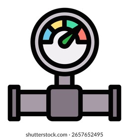 Pressure Gauge Icon Element For Design And Vector