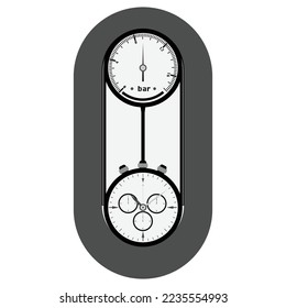 Pressure gauge icon making espresso Stock Illustration.