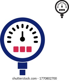 pressure gauge icon vector illustration with different style design. isolated on white background