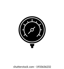 pressure gauge icon vector illustration. chemistry glyph icon design. isolated on white background