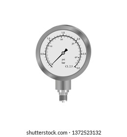 Pressure gauge isolated on white