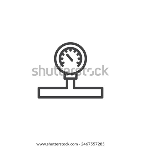 Pressure Gauge line icon. linear style sign for mobile concept and web design. Water measure gauge outline vector icon. Symbol, logo illustration. Vector graphics