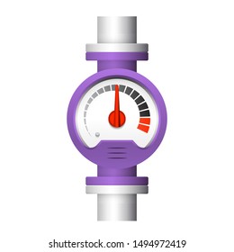 Pressure gauge or manometer icon. Also called pressure meter or vacuum gauge. Device is a pressure measurement used to measure and display pressure in unit i.e. pound per square inch (psi) and bar.