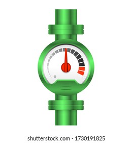 Pressure gauge or manometer icon. Also called pressure meter or vacuum gauge. Device is a pressure measurement used to measure and display pressure in unit i.e. pound per square inch (psi) and bar.