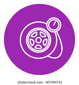 Pressure gauge tyre  line icon.