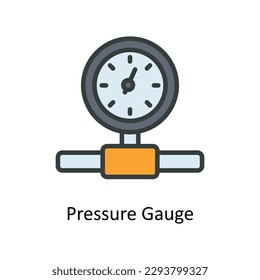 Pressure Gauge Vector Fill outline Icons. Simple stock illustration stock