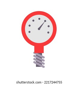 Ilustración de medida del icono del vector del indicador de presión. Meter equipo de combustible de potencia y escala de medición aislado blanco. Indicación del gas indicador de control del manómetro industrial y del instrumento de la industria del tubo