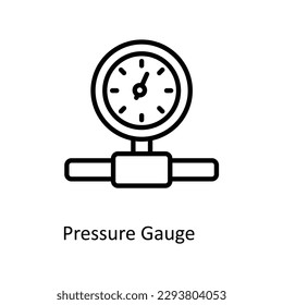 Pressure Gauge Vector  outline Icons. Simple stock illustration stock