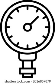 Pressure Guage Vector Line Icon Design
