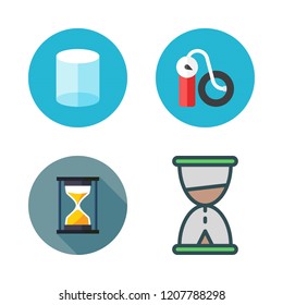 pressure icon set. vector set about hourglass, cylinder and air pump icons set.