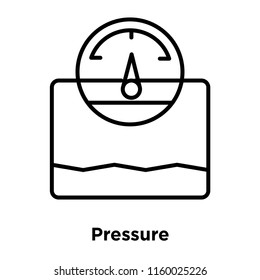 Pressure icon vector isolated on white background, Pressure transparent sign , sign and symbols in thin linear outline style