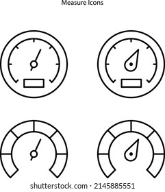 Iconos de presión aislados en el fondo blanco, Calendario, Stopwatch e icono de medición Diagonal. Vector